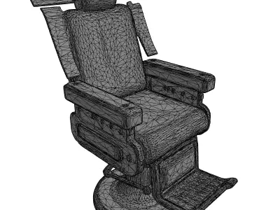 Vintage Barber Chair 3D Model Low-poly 3D model