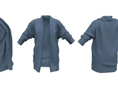 Ladies Oversized Cardigan Low-poly 3D model
