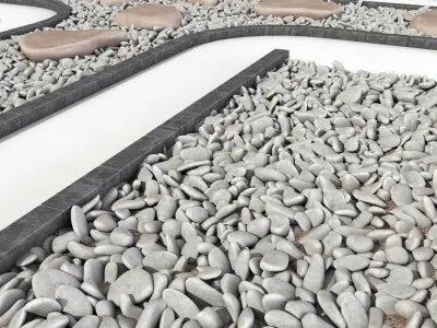 Stone plate pabble road n1 3D model
