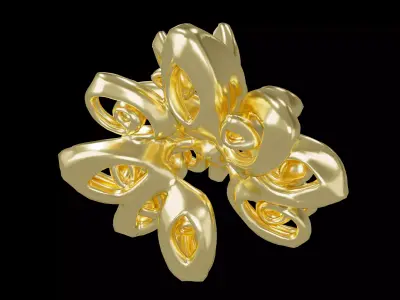 Abstract Flower Shape v1 001 Low-poly 3D model