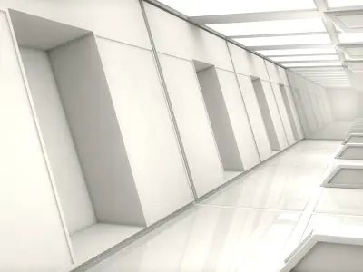 Sci Fi Corridor Low-poly 3D model 6