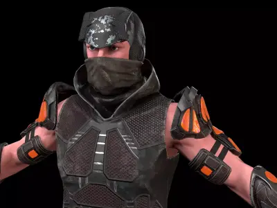 desert warrior Low-poly 3D model