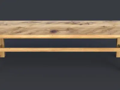 Walnut Wood Table 3D model
