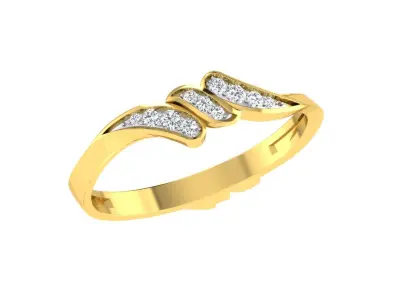 Solitaire Women Engagement Bypass Rings 3D print model 7