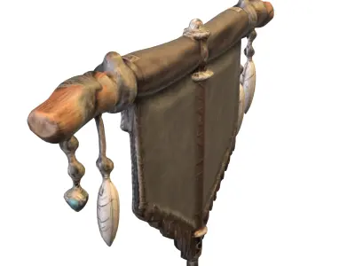 Wolf Totem Banner  Low-poly 3D model