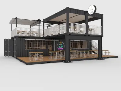 Collection Container Cafe 1 3D Model Pack