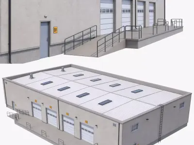 Warehouse Building 23 PBR Low-poly 3D model