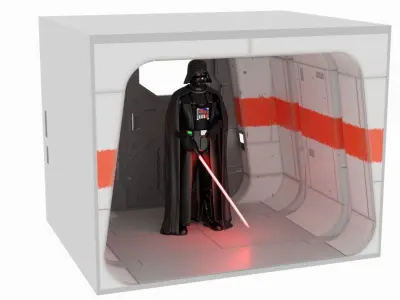 Rogue One - Profundities Hallway - Book Case set 1-12 scale 3D print model