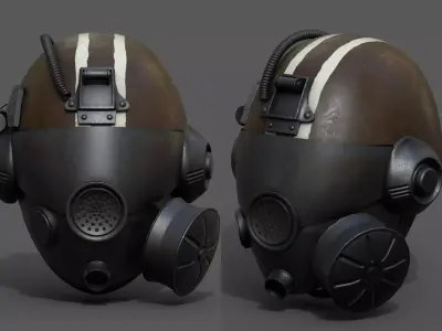 Helmet gas mask scifi military futuristic futuristic technology  Low-poly 3D model