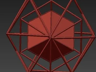 Cubist Small Chandelier Black 3D model