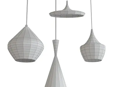 Chandelier collection 3d model different lighting fixtures Low-poly 3D model