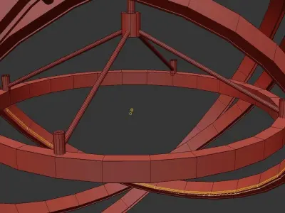 Cassini circular pendant light in gold 3D model