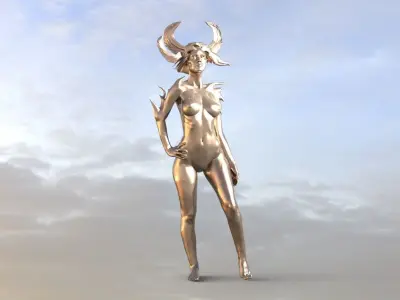 Egyptian Pharaoh female statue 3D model