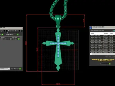Cross Light Gold 3CP018 3DM STL 3D model