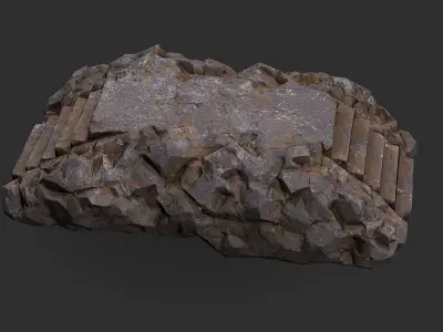 Stairs stone staircase 01 Low-poly 3D model