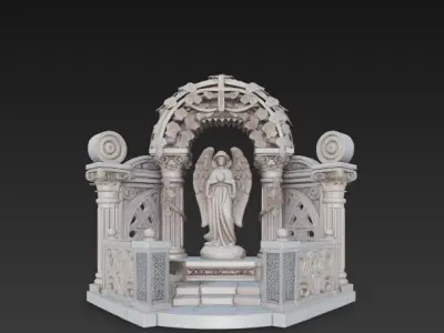 Gothic Angel Monumental Altar 3D model