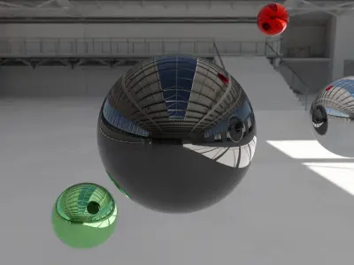 HDRI - Industrial Hangar Hall Interior 5 Texture