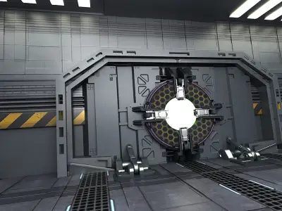 SciFi Corridor modular sci-fi hallway 3D model
