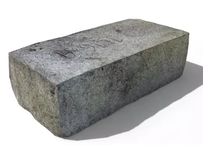 Fireclay Brick Low-poly 3D model