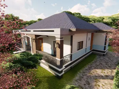 Modern House T2 3D model