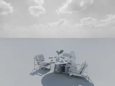 3D Blender Project  Heavenly Reflections Surreal Design 3D model