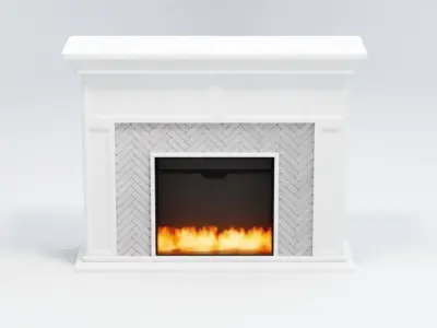 Modern Wood Fireplace 3D model