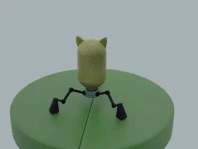 Robo-cat Low-poly 3D model