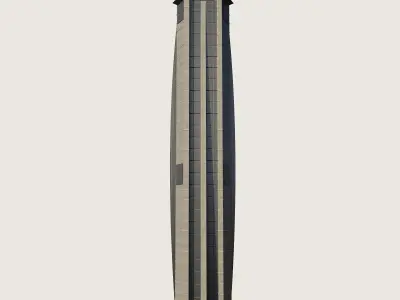 Building Skyscraper City Town Downtown Street Futuristic Utopia Low-poly 3D model