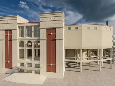 Vaught Hemingway Stadium Low-poly 3D model