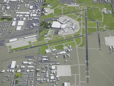 Milwaukee - Mitchell Airport Low-poly 3D model