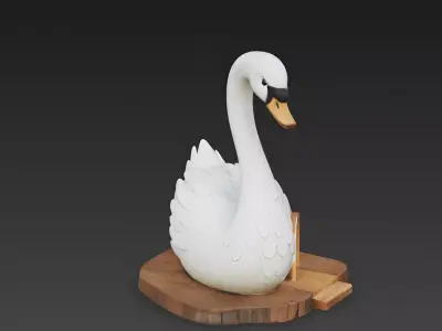 The Serene Sanctuary White Swan Pavilion 3D Model Low-poly 3D model