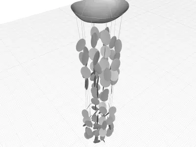 Coconut Shell and Oyster Shells Wind Chime 3D model
