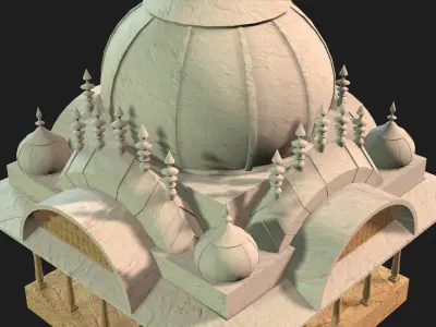 Memorial Mausoleum Queen Kusum Sarovar 02 Few Columns 3D model 3D model