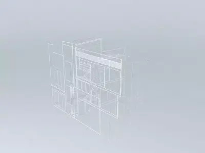 Architecture empty room with door Free 3D model