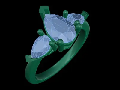 Iight Weight Engagement Ring 3D print model 8