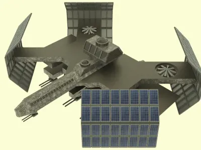 Cosmos Space Station  Low-poly 3D model