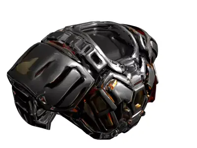 SciFi Cybernetic Armor Chest Piece Low-poly 3D model