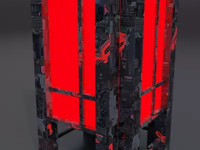 sci-fi Japanese lantern  3D model