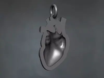 Heart Pendant 3D print model 11