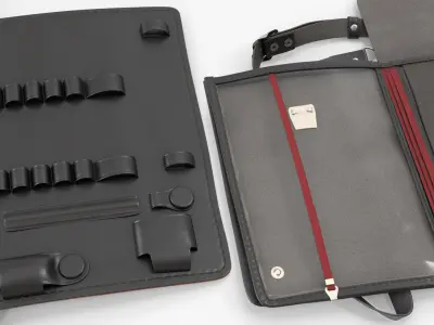  Office Organizer Shoulder Bag Opened Black 