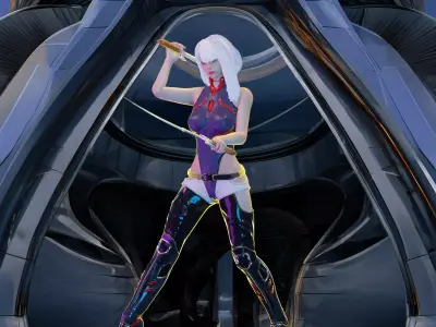 Sexy Sword Warrior 3D print model