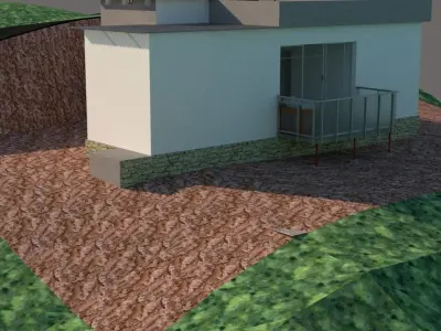 exterior house on side of hill 3D model