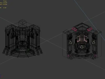 Sci Fi Building-connection wall 01 3D model