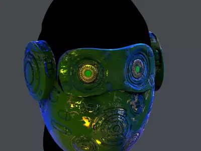Gas mask helmet scifi Low-poly character art game space Low-poly Low-poly 3D model shop