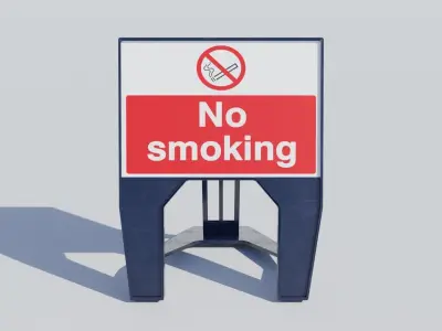 Low poly Temporary Footpath Signs Low-poly 3D model