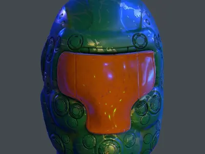 Gas mask helmet 3d model scifi Low-poly Low-poly 3D model Low-poly 3D model 83