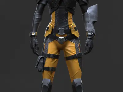 Sci-Fi Girl 1 - Game - Ready Low-poly 3D model