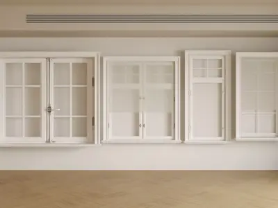French  style windows 3D model