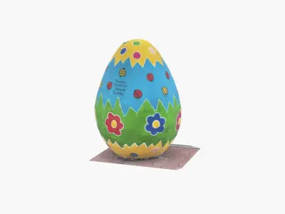 Easter Egg on the street  Winnie the pooh  Low-poly 3D model