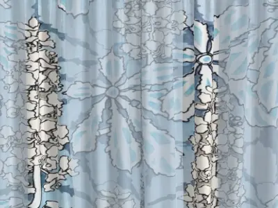 Curtain Low-poly 3D model